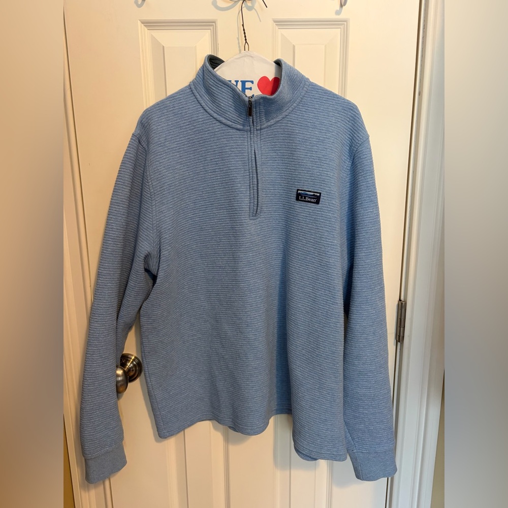 LL Bean Men's Lakewashed Double-Knit Quarter-Zip Pullover